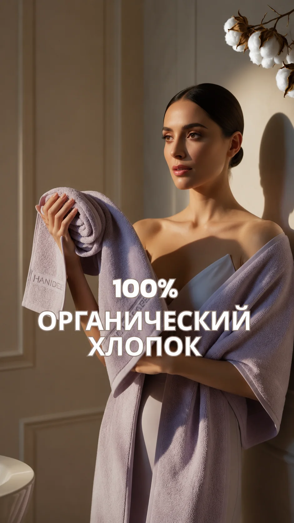 Полотенце EvraHome хлопок фиолетовое 50х90 — изображение 3