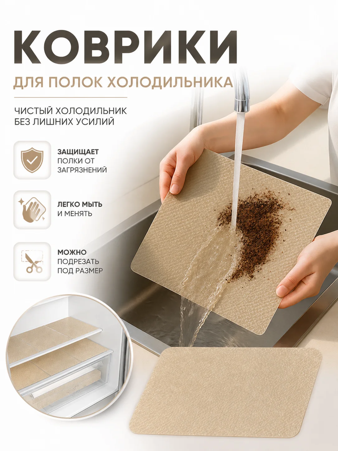 Коврик для хранения полок холодильника кухни дома, 18шт — изображение 5
