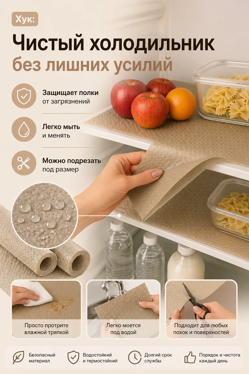 Коврик для хранения полок холодильника кухни дома, 18шт — изображение 6