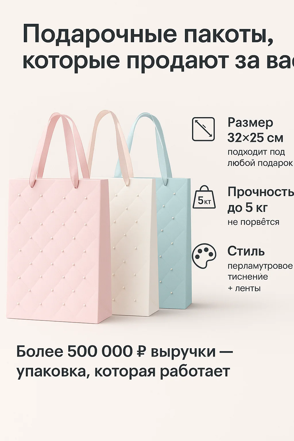 Пакеты подарочные плотные для упаковки подарков 5шт — изображение 3