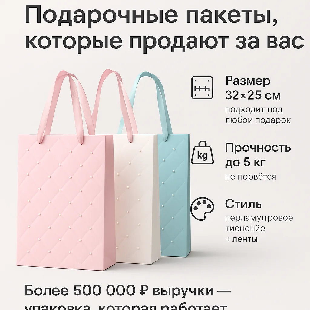 Пакеты подарочные плотные для упаковки подарков 5шт — изображение 4