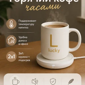 Кружка электрическая подогрев кофе чай 2в1