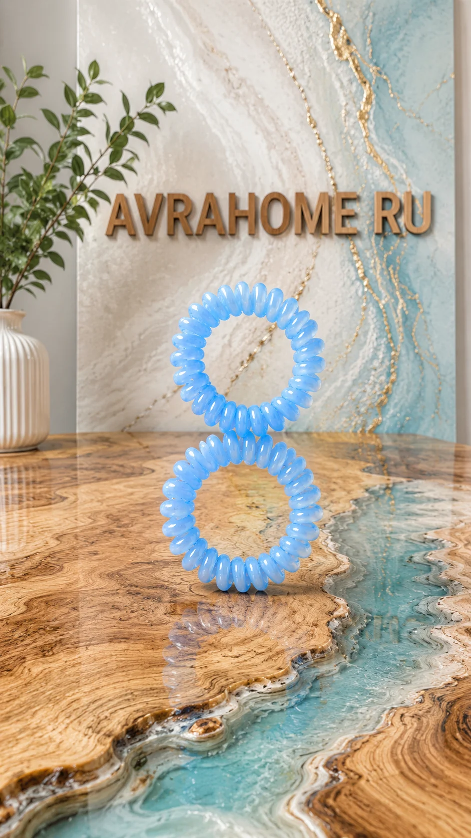Резинки для волос, набор голубые