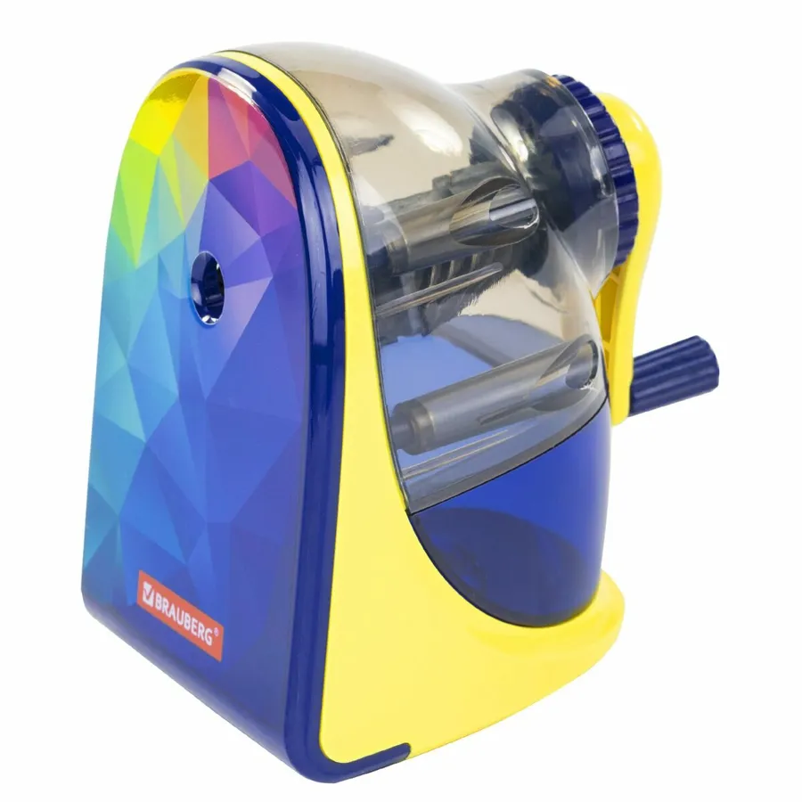 Точилка для карандашей механическая Brauberg Multicolor (1 отверстие, корпус с печатью) (228489), 6шт.