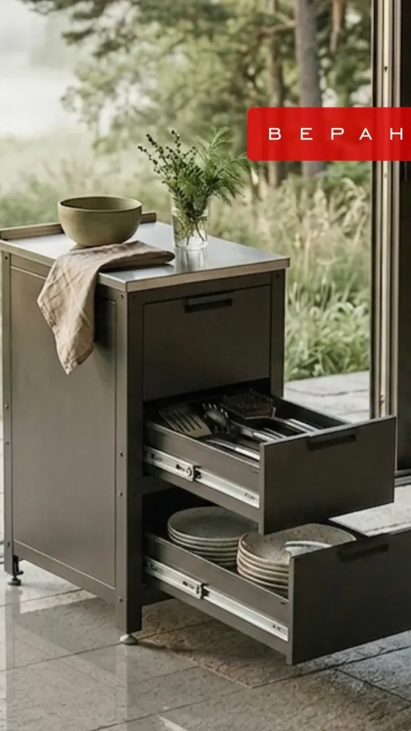 VERANDA: Садовая Кухня - Модуль с Выдвижными Ящиками - Уличная Модульная Кухня