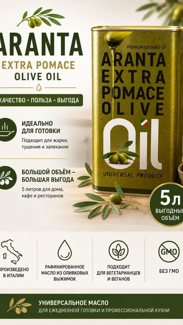 "Aranta"-Масло оливковое Extra pomace olive oil-5 л