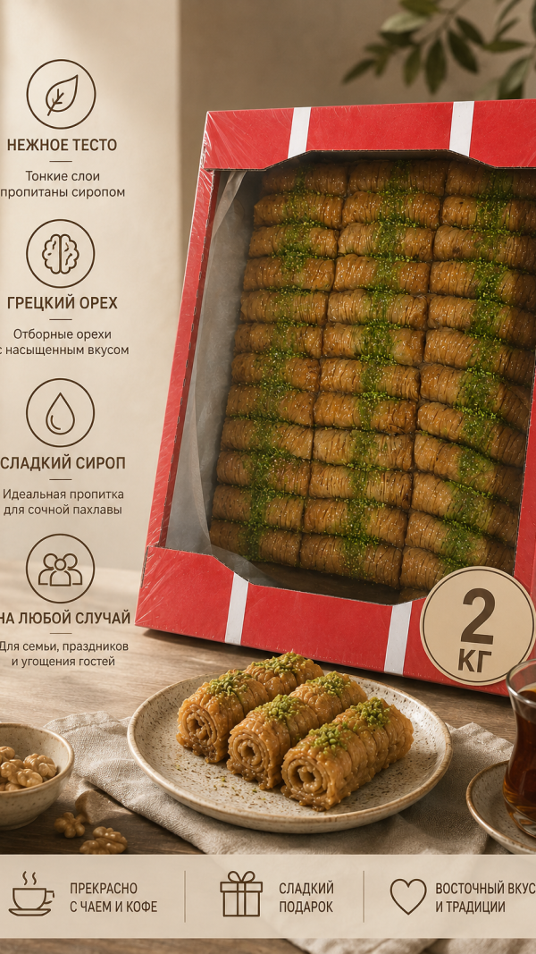 Пахлава турецкая 2 кг рулетики