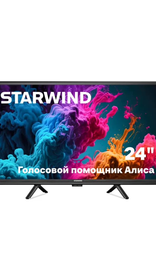 Телевизор Starwind SW-LED24SG304 24 LED, HD, черный, смарт ТВ, YaOS