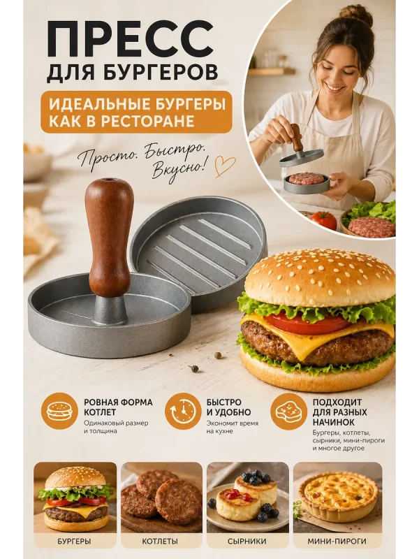 Пресс бургеров, котлет, гамбургеров,для кухня,дома,2шт