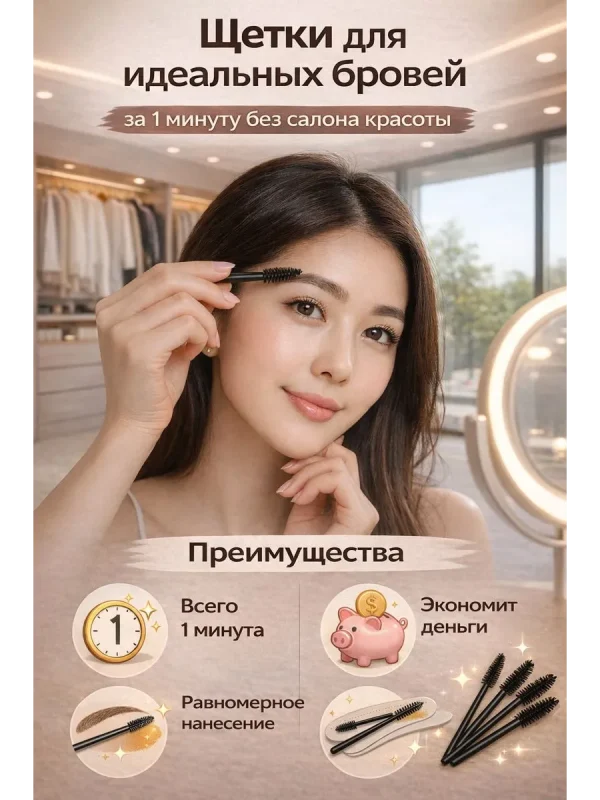 Щетки для бровей набор для макияжа и салона 50шт