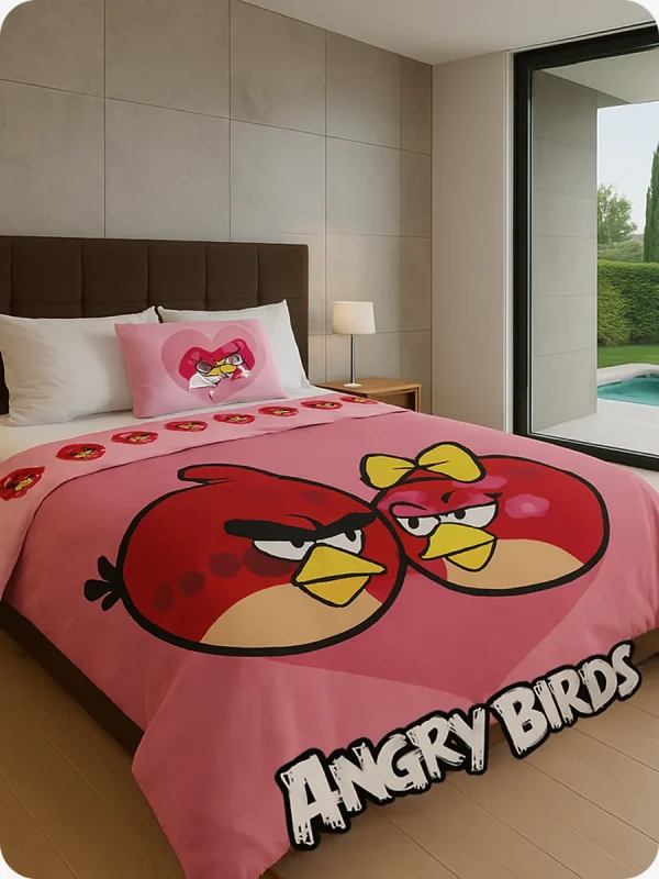 Постельное белье 1,5 спальный комплект, детский AngryBirds