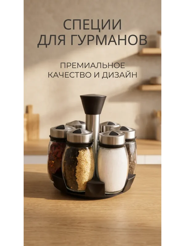 Набор специй для кухни хранение приправ банки 7шт