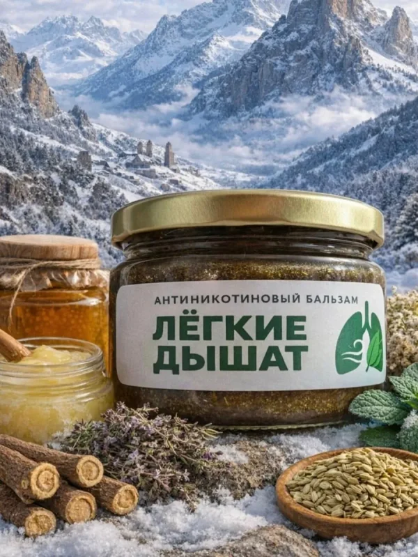 Мед от курения 360г здоровье легких, очищение легких