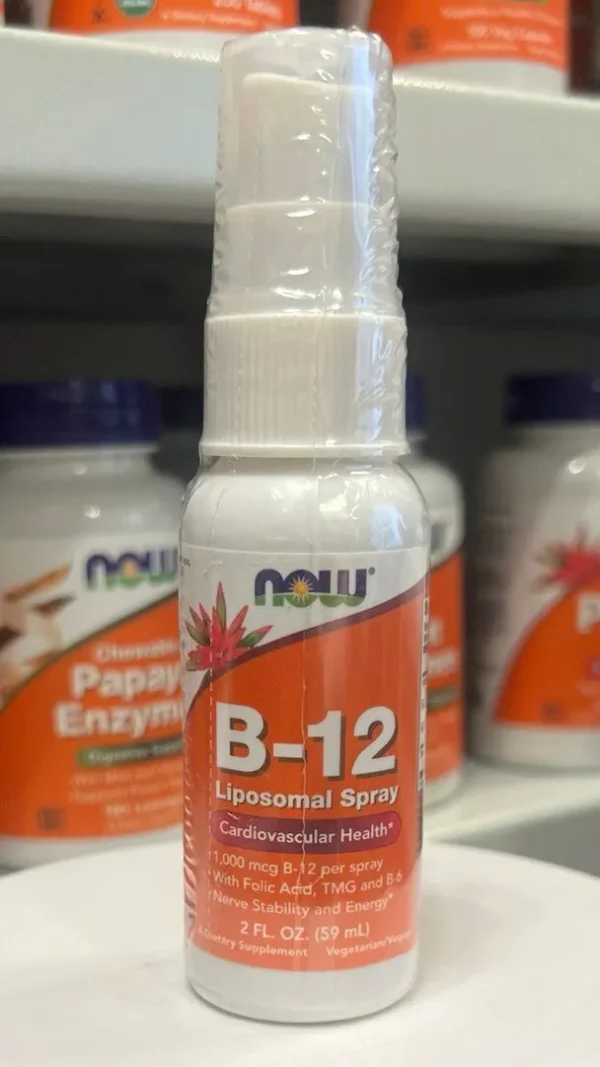 NOW B-12 Liposomal Spray, Липосомальный спрей с витамином B12 1000 мкг, 59 мл