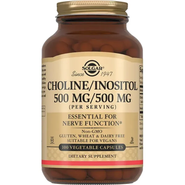 Solgar Холин/Инозитол 500 мг/500 мг / Choline/Inositol 500mg/500 mg Vegetable Capsules капсулы массой 1040 мг 100 шт