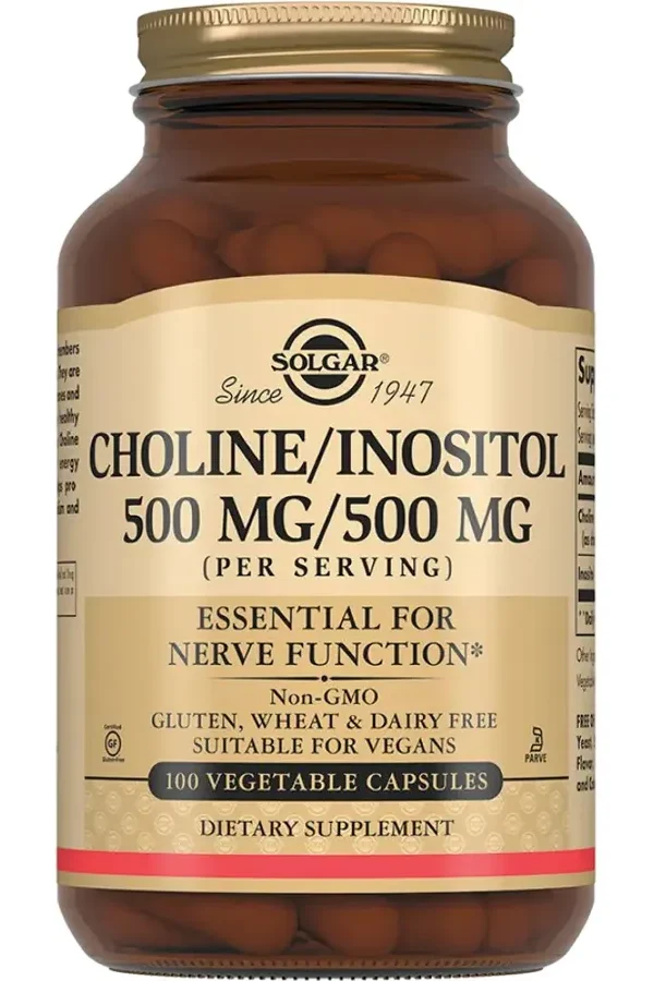 Solgar Холин/Инозитол 500 мг/500 мг / Choline/Inositol 500mg/500 mg Vegetable Capsules капсулы массой 1040 мг 100 шт