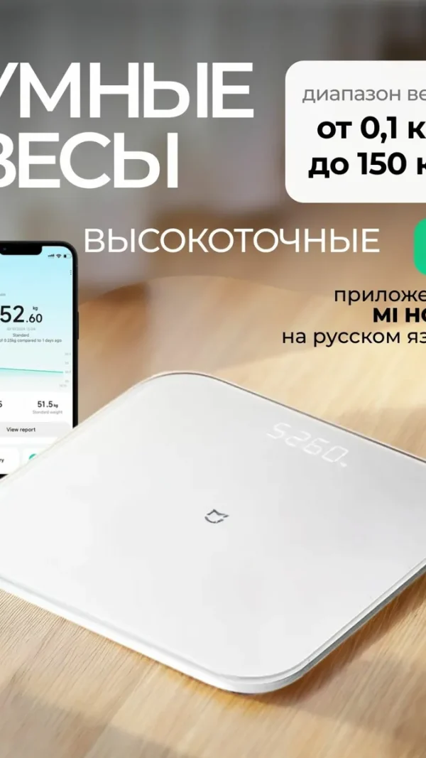 Электронные весы Xiaomi Mi Smart Scale S200, с памятью, точность 50г, 150кг